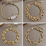316L Stainless Steel Chain Bracelet for Women Charm Wrist Jewelry