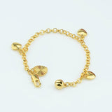 Heart Jingle Bell Charm Bracelet for Baby Kids Women