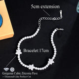 High Green CZ Flower Charm Silver Bracelet