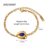Youthway Waterproof Stainless Steel Triangle Lapis Pendant Bracelet