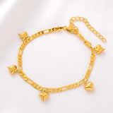 Ethiopia Africa Heart Shaped Anklet Bracelet 24K Plated Charm Wedding Party Gift