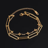 316L Stainless Steel Heart Bracelets Set for Women Bohemian Charm Bangles