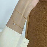 Waterproof Stainless Steel Snake Chain Bracelet with CZ Charm for Women