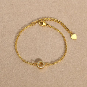 Heart CZ Chain Bracelet for Women, Stainless Steel Charms