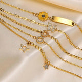 Heart CZ Chain Bracelet for Women, Stainless Steel Charms