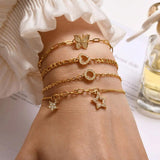 Heart CZ Chain Bracelet for Women, Stainless Steel Charms