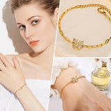 Heart CZ Chain Bracelet for Women, Stainless Steel Charms