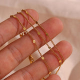 PVD Coated Sequins Charm Chain Bracelet Stainless Steel Hand Bangle