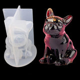 1PCS Crystal Epoxy Resin Molds 3D French Bulldog Silicone UV Resin Mould