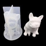 1PCS Crystal Epoxy Resin Molds 3D French Bulldog Silicone UV Resin Mould