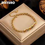 Colorful Zircon Charm Bracelet for Women Girls Party Wedding