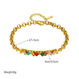 Colorful Zircon Charm Bracelet for Women Girls Party Wedding