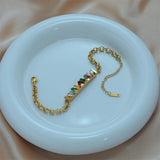 Colorful Zircon Charm Bracelet for Women Girls Party Wedding