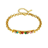 Colorful Zircon Charm Bracelet for Women Girls Party Wedding