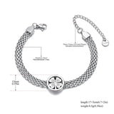 316L Stainless Steel Flower Charm Bracelet for Women 18K Plated Chain Jewelry