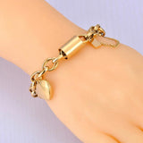 Heart Charm Bracelet Bangle, Stainless Steel, Women's Statement Jewel