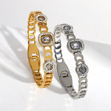 Multicolor Rhinestone CZ Stainless Steel Bangle Bracelet