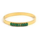 Vintage Green Crystal Zircon Bracelet for Women Statement Charm Rhinestone