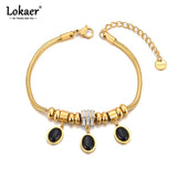 Waterproof Stone Charm Bracelet Bangle Women Jewelry