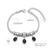 Waterproof Stone Charm Bracelet Bangle Women Jewelry