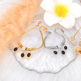 Waterproof Stone Charm Bracelet Bangle Women Jewelry