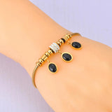 Waterproof Stone Charm Bracelet Bangle Women Jewelry