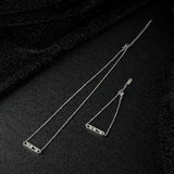 CZ Crystals Link Chain Couple Bracelets Stainless Steel Sliding Women Men