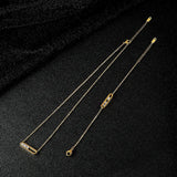 CZ Crystals Link Chain Couple Bracelets Stainless Steel Sliding Women Men