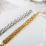 Dubai Cuban Thick Stainless Steel Chain Bracelet Watch Band 18K PVD Plated