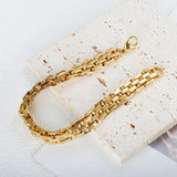 Dubai Cuban Thick Stainless Steel Chain Bracelet Watch Band 18K PVD Plated