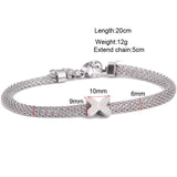 CZ Butterfly Charm Bracelet with Mesh Chain