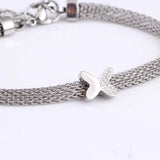 CZ Butterfly Charm Bracelet with Mesh Chain