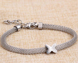 CZ Butterfly Charm Bracelet with Mesh Chain