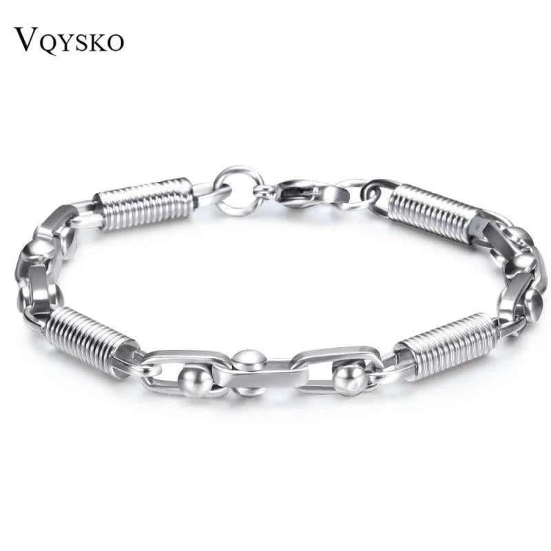 316L Stainless Steel Men's Charm Link Chain Bracelet Jewelry 2016