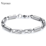 316L Stainless Steel Men's Charm Link Chain Bracelet Jewelry 2016