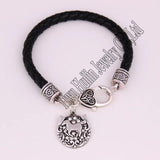 Crystal Horse Charm Bracelet Rope Chain Antique Silver Plated Zinc