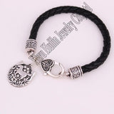 Crystal Horse Charm Bracelet Rope Chain Antique Silver Plated Zinc