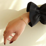 Chunky Beaded Small Heart Bracelet for Women Mixed Dotted Link Boho Lover Bangle