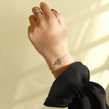 Chunky Beaded Small Heart Bracelet for Women Mixed Dotted Link Boho Lover Bangle