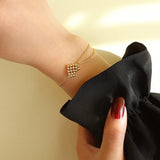 Chunky Beaded Small Heart Bracelet for Women Mixed Dotted Link Boho Lover Bangle