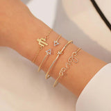 Bohemia Leaf Knot Hand Cuff Link Chain Charm Bracelet Bangle
