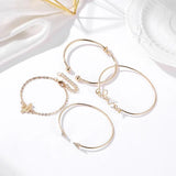 Bohemia Leaf Knot Hand Cuff Link Chain Charm Bracelet Bangle