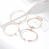Bohemia Leaf Knot Hand Cuff Link Chain Charm Bracelet Bangle