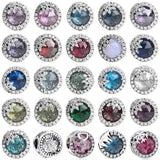 925 Silver Multicolor Snowflake Heart Bead Bracelet DIY Jewelry