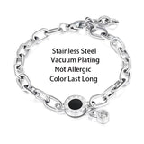 Punk Style Roman Numerals Stainless Steel Bracelet for Women