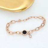 Punk Style Roman Numerals Stainless Steel Bracelet for Women