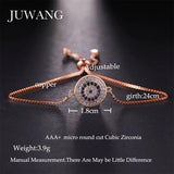 Evil Eye Bracelet Zircon Micro Pave Charm Adjustable Chain Bangle