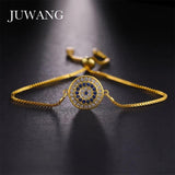Evil Eye Bracelet Zircon Micro Pave Charm Adjustable Chain Bangle