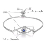 Women Link Bracelets Evil Eye Charm Adjustable Chain Bracelet DIY
