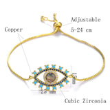Women Link Bracelets Evil Eye Charm Adjustable Chain Bracelet DIY